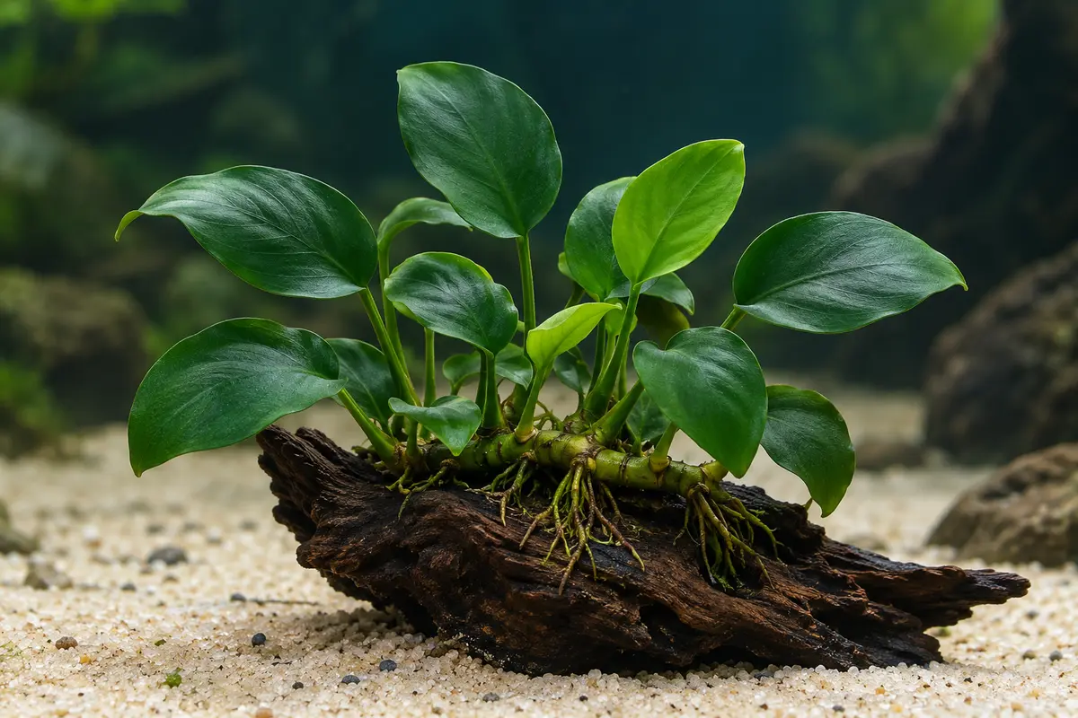 Illustration: Zwerg-Speerblatt (Anubias barteri var. nana)