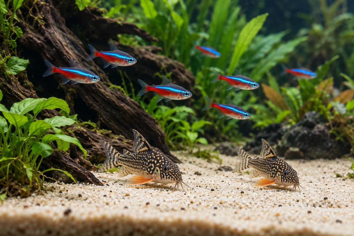 Salmler und Panzerwelse im Aquarium