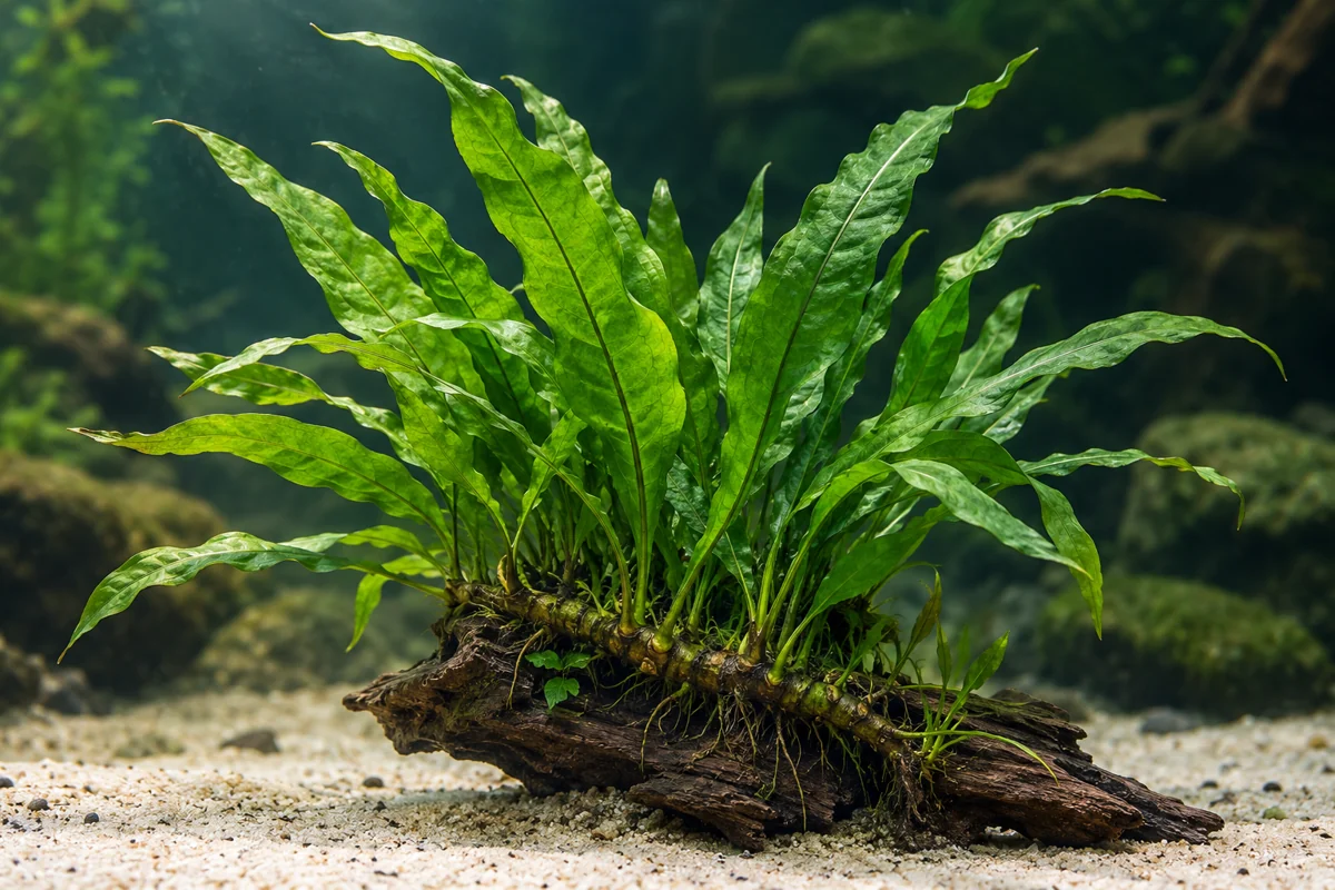 Illustration: Javafarn (Microsorum pteropus)
