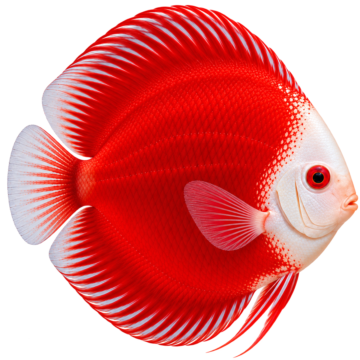 Freigestellter runder Marlboro Red Diskusfisch